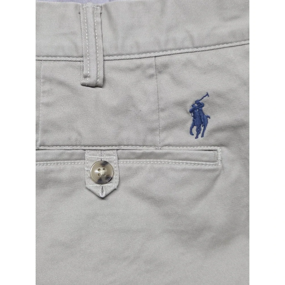 Polo Ralph Lauren Chino Shorts Mens 42 Khaki Tan Classic Fit Twill Navy Pony